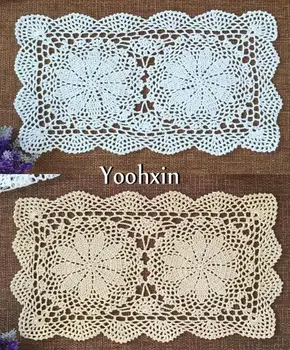 

Modern White Cotton Crochet tablecloth tea coffee lace Christmas rectangle Table Cover cloth dining kitchen xmas wedding decor