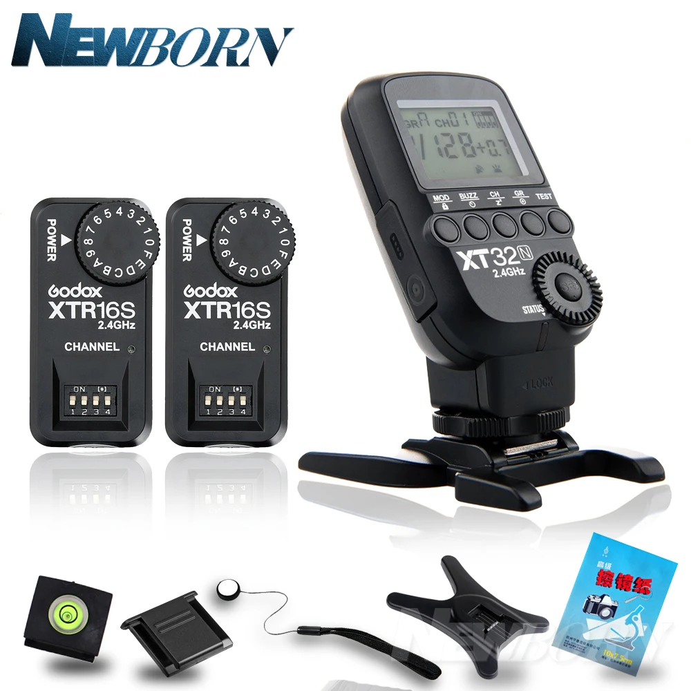 Godox Xt32n 2.4g Wireless 1/8000s Hss Flash Trigger + 2x Xtr16s For