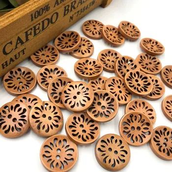 

20pcs 2 Holes Carve Pattern Wood Sewing Buttons Scrapbooking 23.0mm WB36