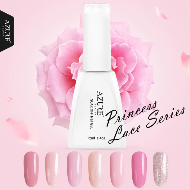 Гель лак для ногтей Azure Beauty серия цветов УФ Розовый светодиодная лампа