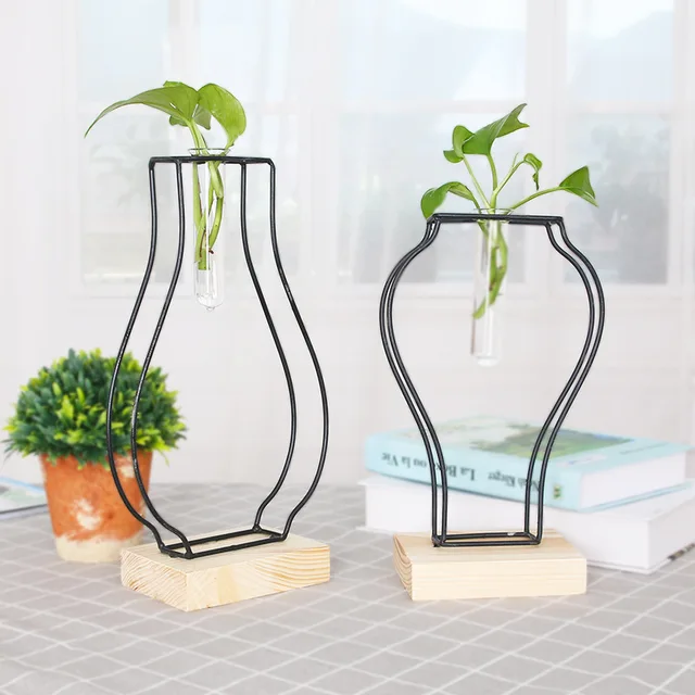 Creative Minimalist Small Vase Green Fresh Water Plant Glass Bottle