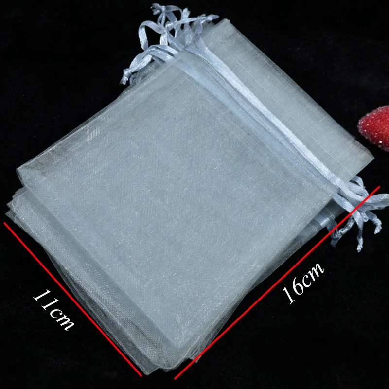11x16 см (4 33 &quotx 6 29&quot) серые Подарочные ювелирные изделия из органзы сумки Bolsa Comida