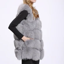 Genuine Fox Fur Vest For Women Hot Sale Real Natural Fur Coat Plus size Cuatomize Best Quality Winter Jacket BF-V0061