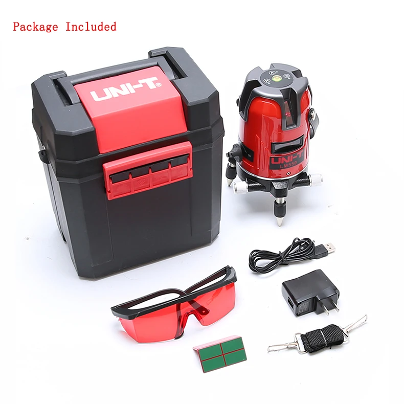 

UNI-T LM520 LM530 LM550 Laser Level 2 Lines 3Lines 5Lines 360 degree Self- leveling Cross Laser Level Red Lines Laser Level