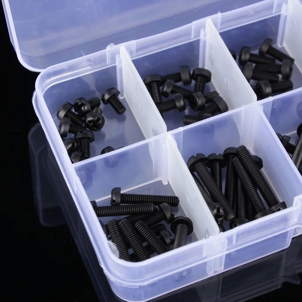 160PCS/Set M3 Stand off Nylon Screws Bolt Nuts Set With Plastic Box