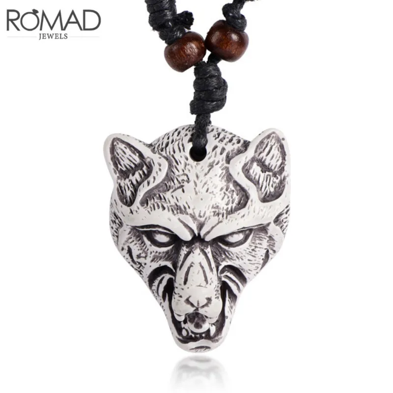 

Ethnic Fashion Brave Men Handmade Art Pendant Necklace for Women Men Punk Jewelry Animal Wolf Totem Amulet Pendant Necklace