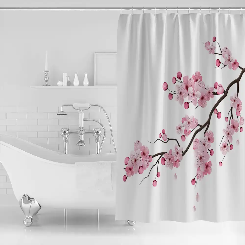 Showhome Shower Curtain Japanese Cherry Blossom Shower Curtain Bathroom Decor Shower Curtains Aliexpress