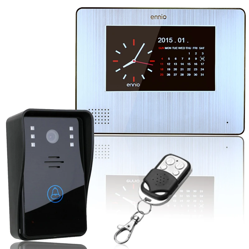 

ENNIO 7inch LCD 900TVL Color Video Door Phone Rainproof Night Vision with Record wireless Remote Control Unlock