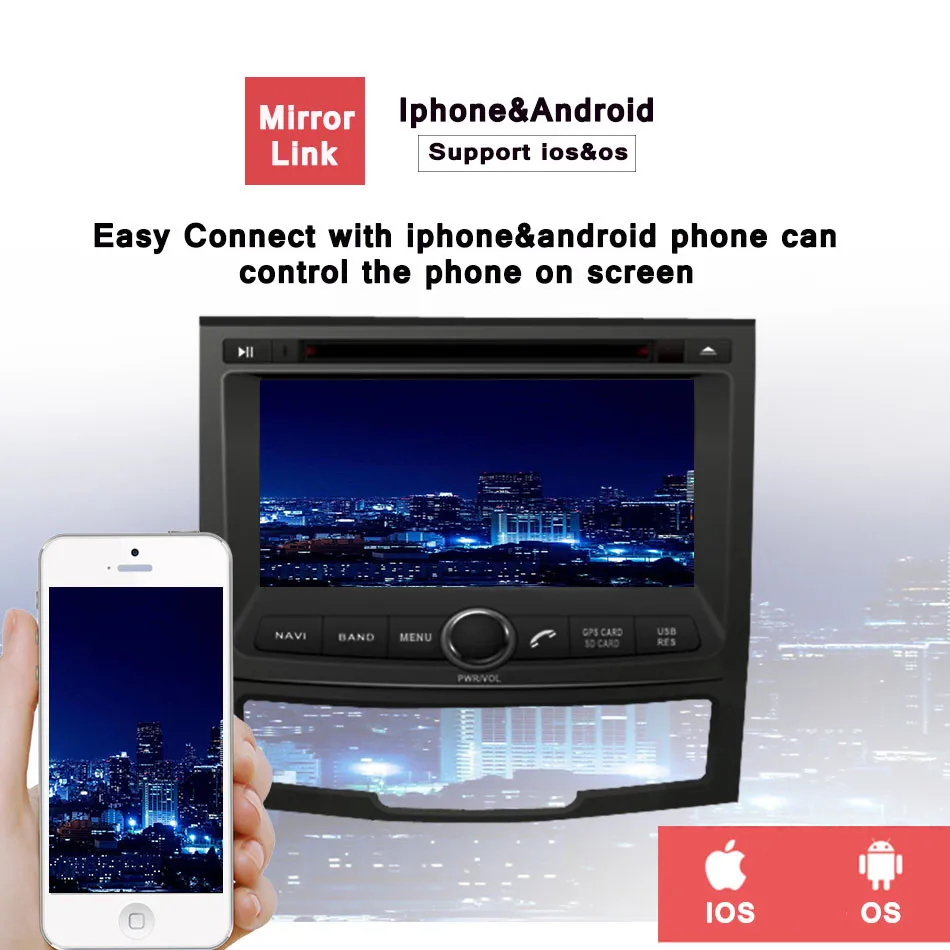 Excellent 7" Android 9.0 Car DVD Player for Ssangyong New Actyon/Korando 2010-2013 with Octa Core 4GB Ram Autoradio Multimedia GPS Navi 4