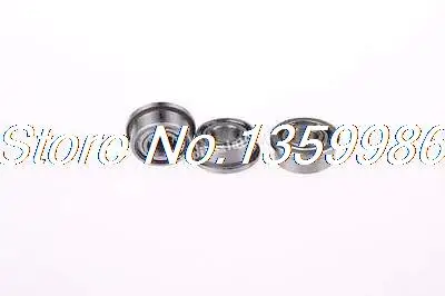 

10pcs 9x4x4mm Metal Shields Deep Groove Flanged Ball Bearing Silver Tone