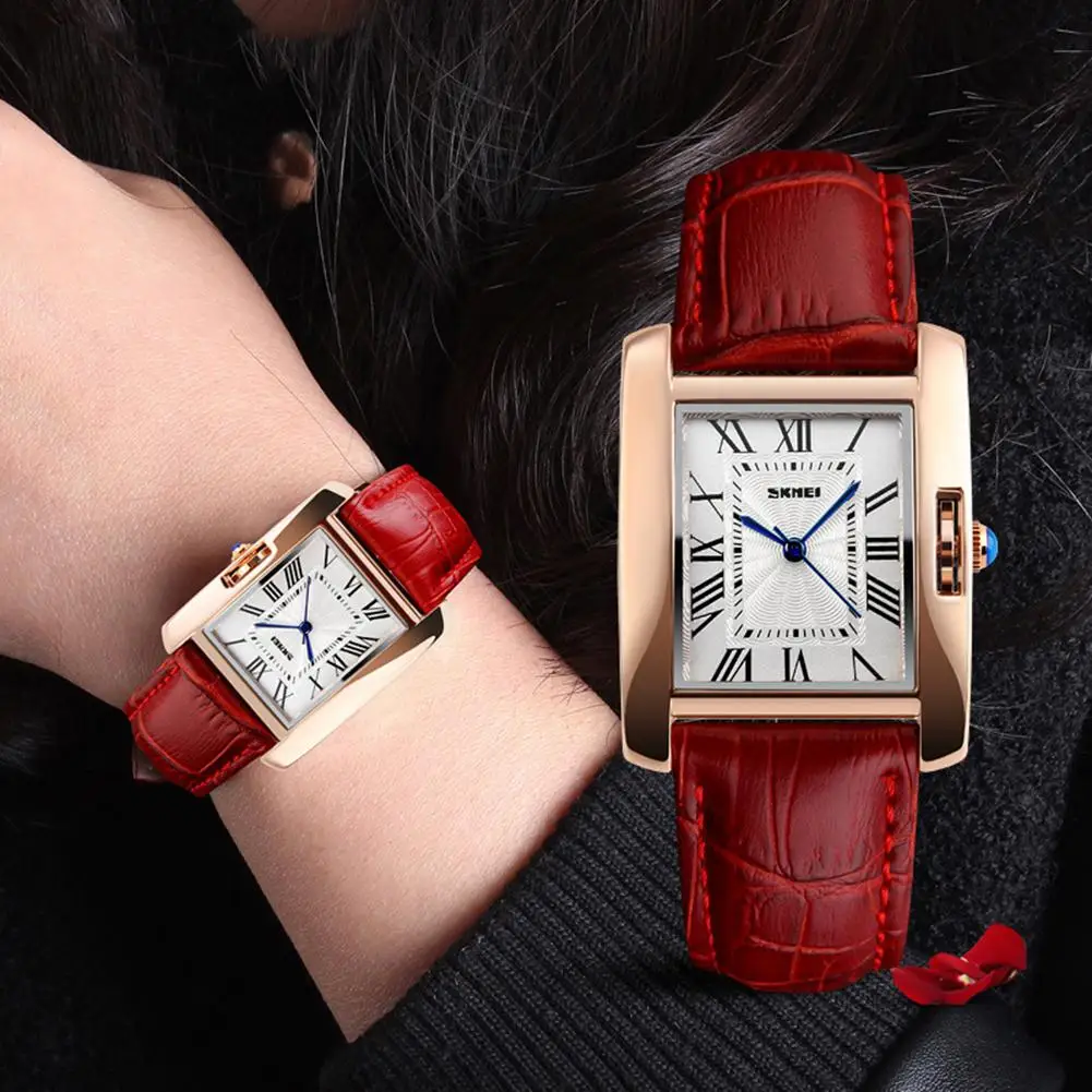 

Fashion Women Business Leather Band Quartz Elegant Analog Zinc Alloy Wrist Watch