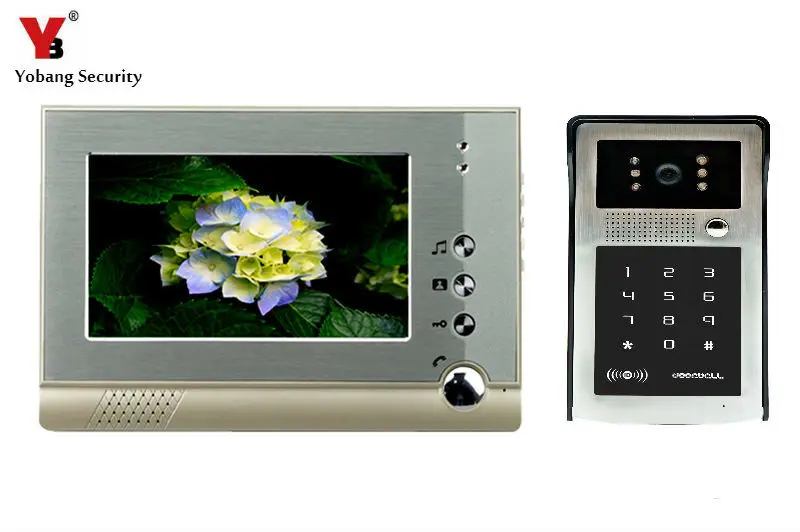 

YobangSecurity 7 Inch Video Door Bell Camera Door Phone Intercom System Night Vision Home House Security 1 Camera 1 Monitor