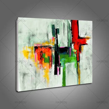 

nframed Gorgeous Red and Green Color Canvas Wall Art HandPainted Modern Abstract Oil Painting for Home Decoration