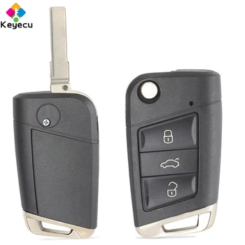 

KEYECU Flip Remote Key With 3 Btns 434MHz ID48 Chip - FOB for Volkswagen MQB Golf VII MK7, for Skoda Octavia A7 2017 5G0959753BC