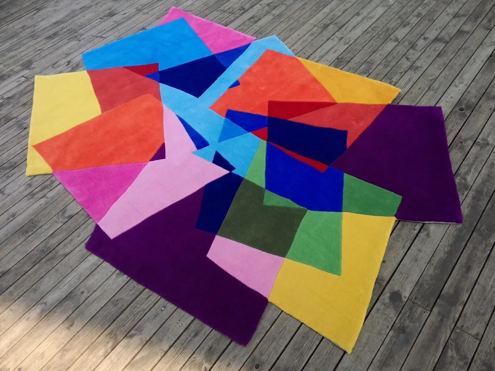 Buy Acrylic magic carpet squares shaped gradient rugs