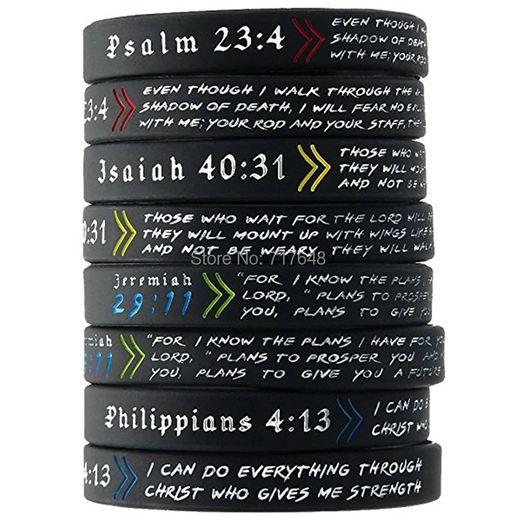 300PCS Bible Verses psalm isaiah jeremiah philippians wristband