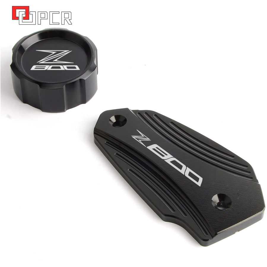 Motorcycle CNC Front& Rear brake Fluid Cylinder Master Reservoir Cover Cap Black For KAWASAKI Z800 z 800 2013