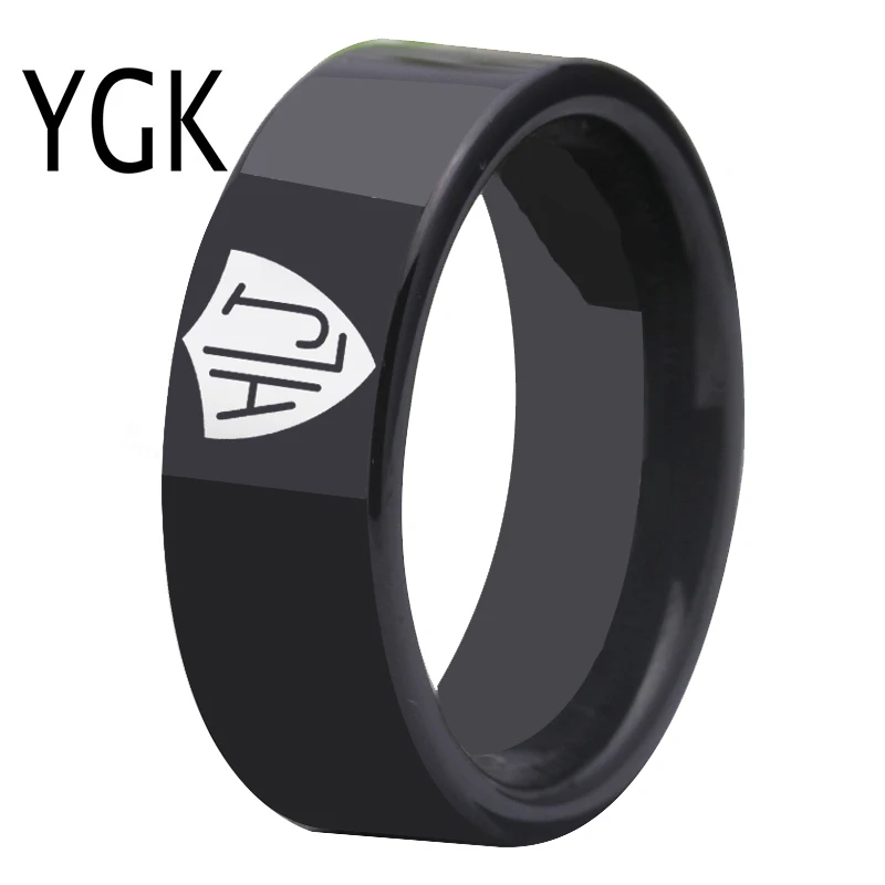 YGK Brand 8mm Black Pipe Style Men's Tungsten Carbide Ring Spanish CTR Ring HLJ Design Ring Choose The Right Ring