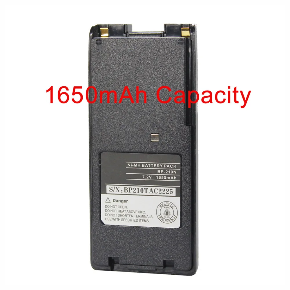 BP210 BP-210N BP-209 1800 мАч Ni-MH батарея для ICOM IC-V8 IC-V82 IC-A24 IC-A6 IC-F3G IC-F30 IC-F40 IC-F11 IC-F22 IC-F4G радио - Цвет: 1650mAh Capacity