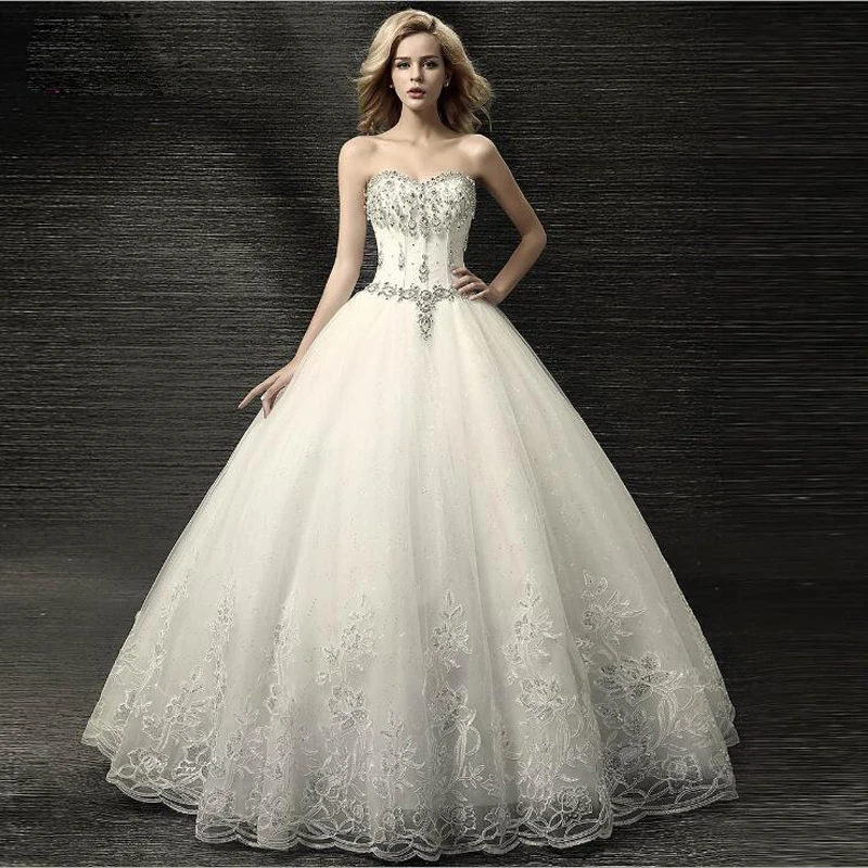 LOVSKYLINE High quality Crystal Lace Edge Embroidery wedding Gown for ...