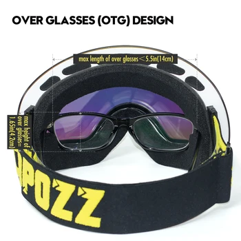 Frameless Anti-Fog Ski Goggles Night Lens Box Set 100% UV400 Protection Ski Snowboard Anti-Slip Strap Snow Goggles for Men Women 4