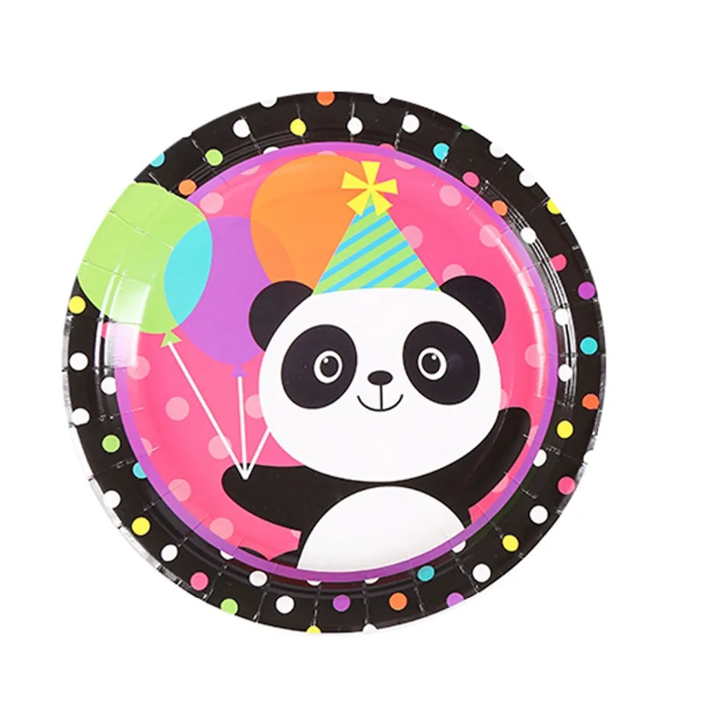 

30pcs Color Panda Theme Kids Birthday Party Decoration Set Plates Cup Popcorn Box Party Supplies Baby Birthday Party Supplies