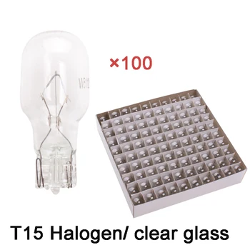Wholesales 100pcs/lot warm white T15 W16W halogen light 12V 18W  Interior clearance light Dashboard automotive clear glass 1