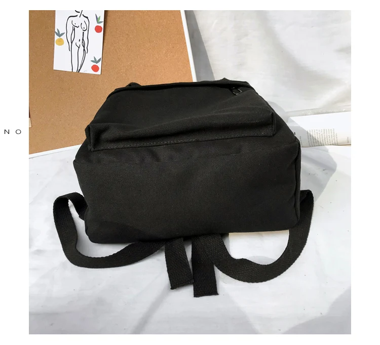 Menghuo Women Canvas Backpacks High Quality Cartoon Printed School Bag for Teenagers Girls Laptop Backpack Solid Travel Backpack_34-1_19