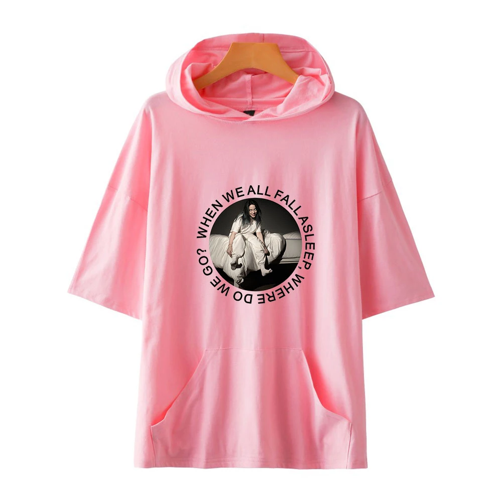 

2019 Billie Eilish Trend Fans Women's T-Shirt Hooded Tshirt Summer Cool Breathable Harajuku Hot Girl Short Sleeve Tops 4XL Tees