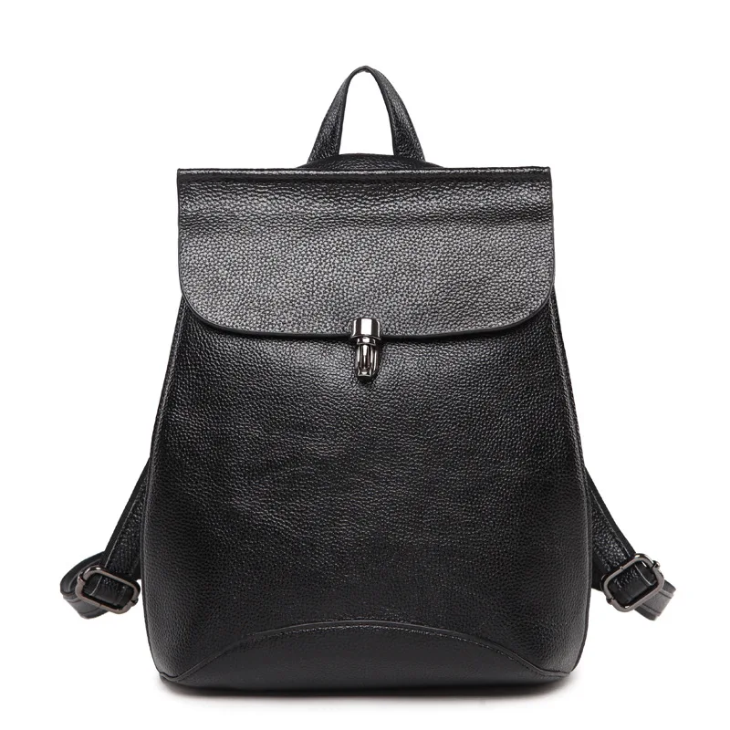 Calf Leather Fashion Women Backpack Casual Travel Bag Preppy Style Girl's Schoolbag Notebook Laptop Knapsack