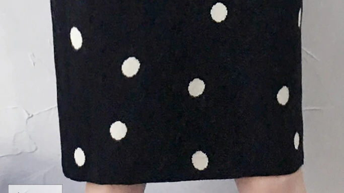 Высокое качество Новая мода Женское вязанное платье в горошек Весна длинный рукав толстый теплый сексуальный v-образный вырез тонкий свитер платья Vestidos