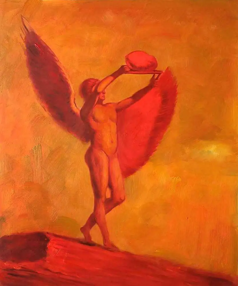 

Symbolism Famous Canvas Wall Painting Icarus by Odilon Redon Home Decor Art Painting on Canvas Hand Painted High Quality