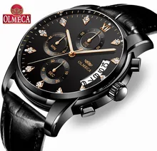 OLMECA Men's Casual Wrist Watch Luminous Chronograph Waterproof Dress Luxury Quartz Watches Auto Date relogio masculino casima luxury men s bussiness quartz watches luminous chronograph calendar sport wrist watch waterproof 100m relogio masculino