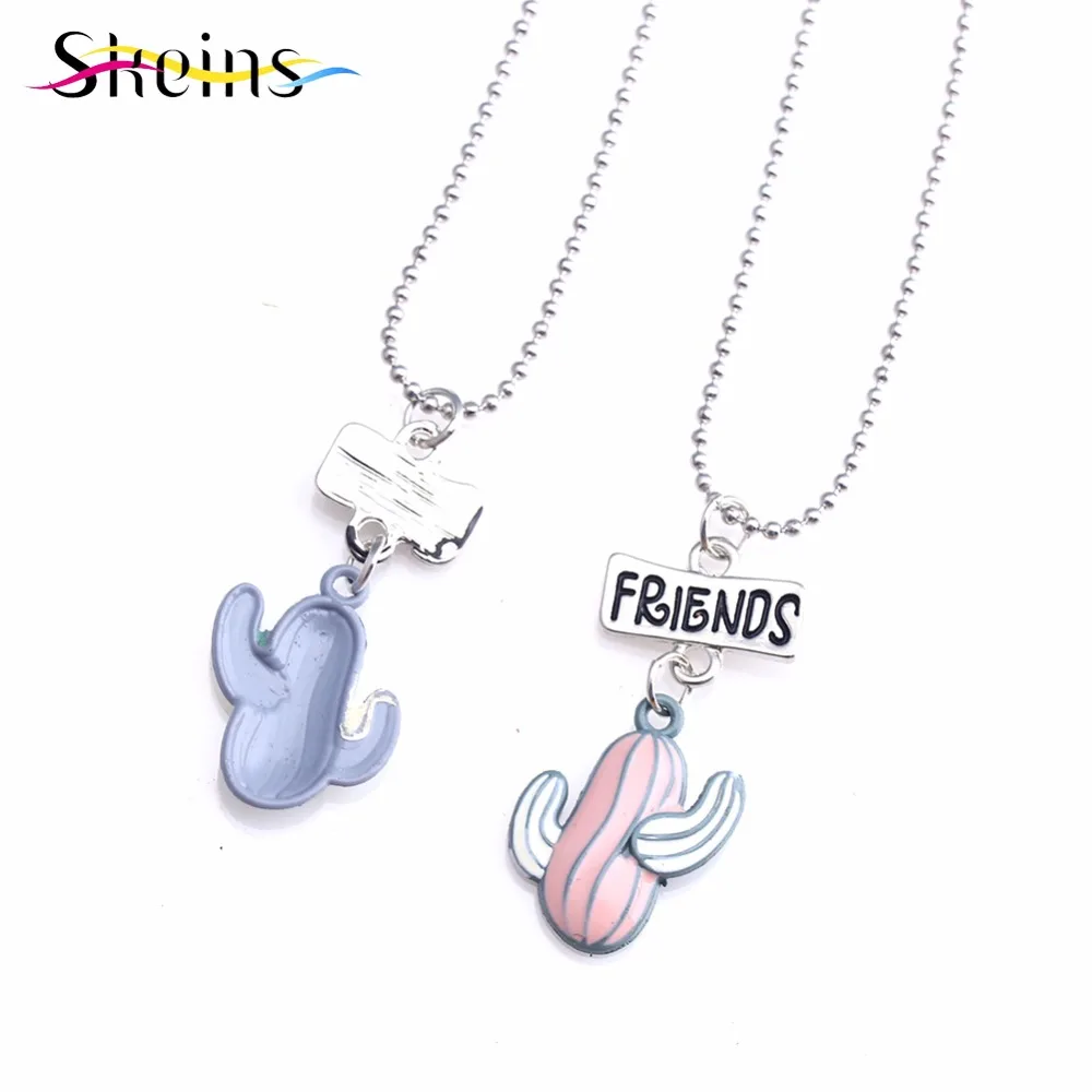 SKEINS Best Friends Charms Enamel Cute Cactus Pendant Women Girl BFF