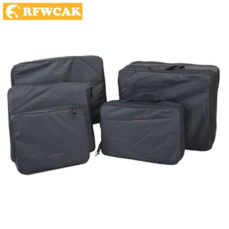 RFWCAK متعددة الوظائف المحمولة السفر الأمتعة حقيبة الملابس 5 قطعة/المجموعة الملابس الداخلية مكعبات تعبئة المنظم حقيبة التخزين الحقيبة