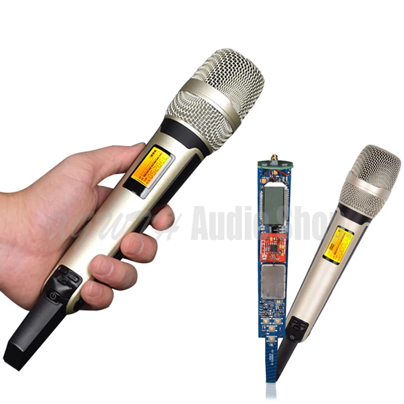 4x100 канал частоты UHF Цифровой беспроводной микрофон системы конденсаторный Настольный гусиный динамический кардиоидный ручной микрофон для караоке