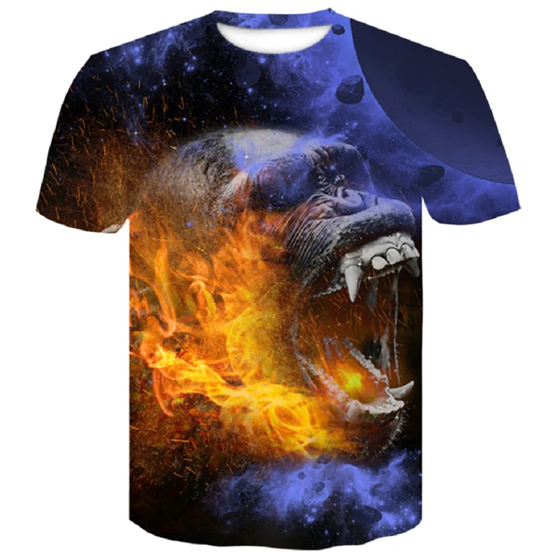

2019 new Big yards orangutan Newest Fashion Brand T-shirt Men/Women Summer 3d Tshirt Print wolf T shirt Male Tops Tee M-4XL