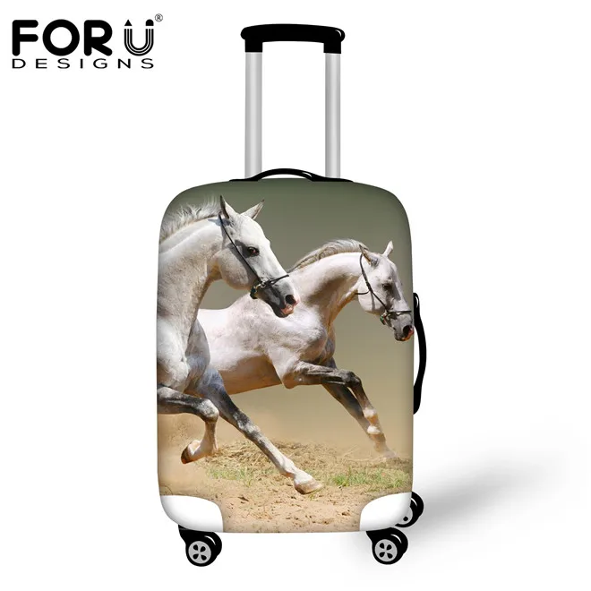 Forudesigns/Эластичный Чемодан Защитная крышка Сумасшедший 3D лошадь Водонепроницаемый дорожного чемодана Пылезащитный чехол из S/M/L для 18-30 дюймов случае - Цвет: H025