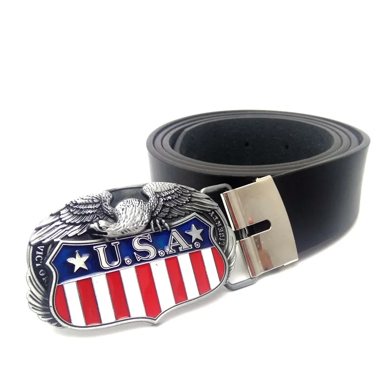 American Flag Eagle PU leather belt men Cowboy belts for