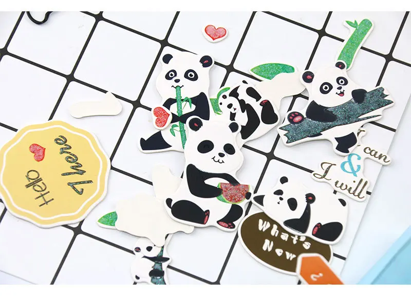 Kawaii Panda мультипликационные наклейки животных декоративные бумажные наклейки Diy дневник в стиле Скрапбукинг Аксессуары для подарок для девочек школа Supplie