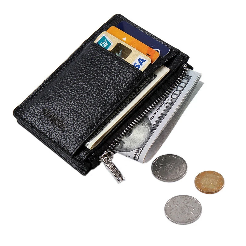 CUIKCA унисекс женский мужской кошелек короткий кожаный тонкий кошелек Carteira Бизнес ID держатель для кредитных карт Чехол кошелек на молнии
