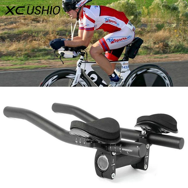 online Bicicleta de estrada de Montanha Bicicleta Guidão Ciclismo Bicycle Race MTB Liga de Alumínio Triathlon Resto Guiador Separados 2 pcs Resto Tubo Final
