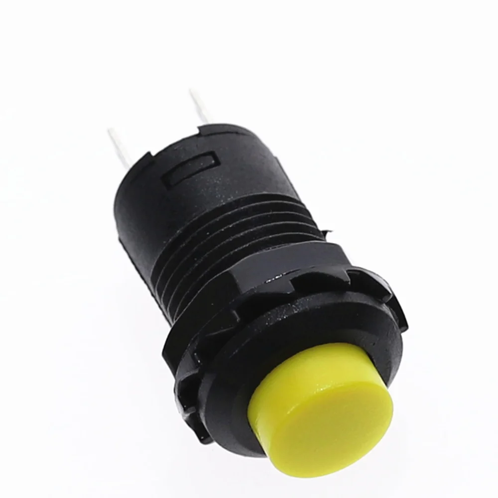 10 шт./лот 12 мм выключенный кнопочный переключатель 3A/125VAC 1.5A/250VAC мгновенный или самоблокирующийся мини переключатель - Цвет: Цвет: желтый