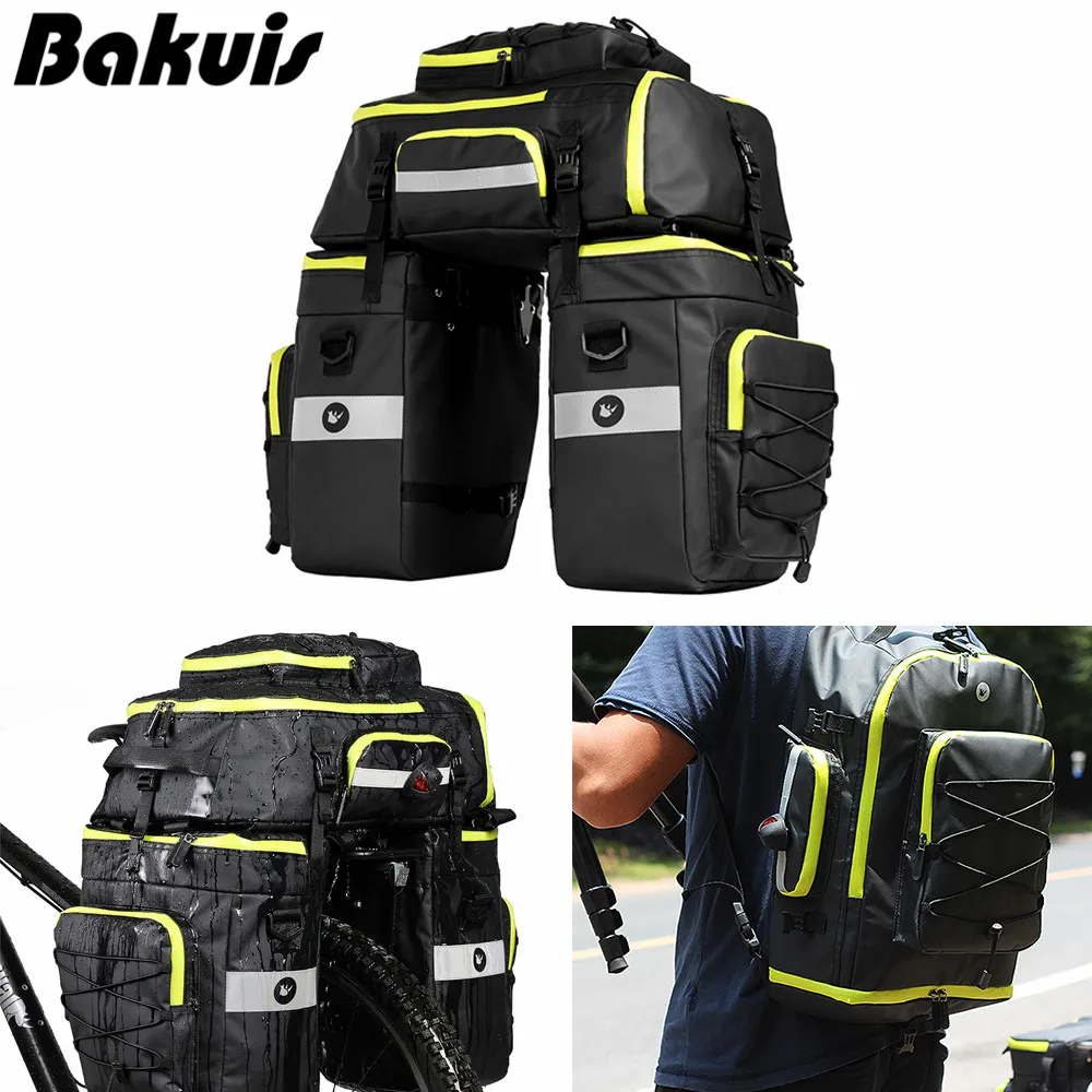 

Bike Pannier Bag Bicycle Rear Rack Bag Waterproof, 3 in 1 Rear Seat Bicycle Saddle Bag with Rain Cover for Cycling