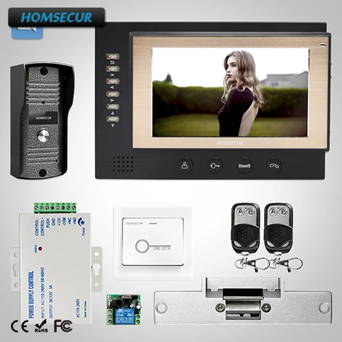 

HOMSECUR 7" Wired Video Door Entry Security Intercom with Metal Case Camera 1C1M: (TC031 +TM701R-B)