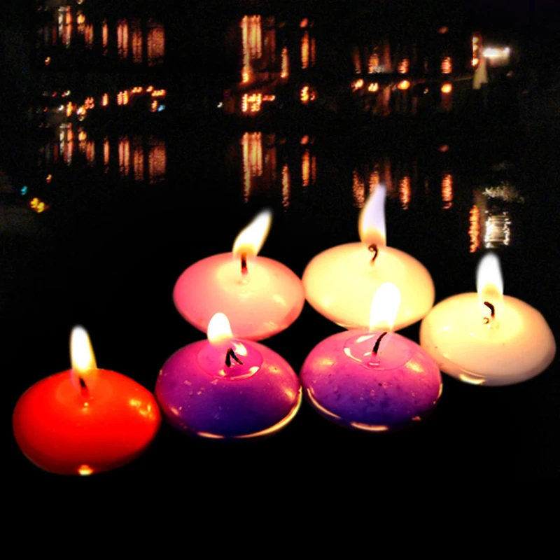 

Behogar 24PCS/Set Small Water Floating Candles velas flotantes for Fond Wedding Birthday Party Christmas Home Table Decoration