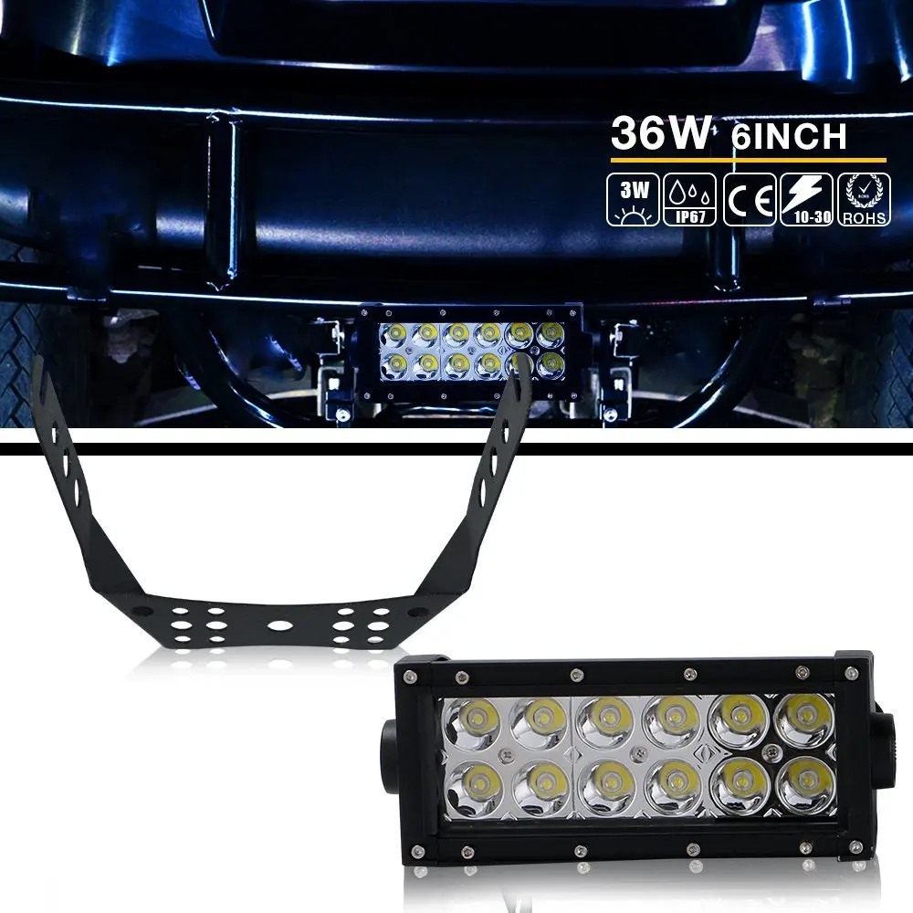 1set Spot Beam 6Inch Led Light Bar W/ Handlebar Mounting Bracket Kit