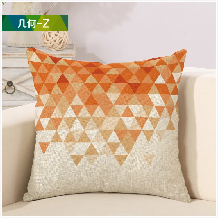 Funda de almohada blanca con patrón de geometría de diamante naranja mate masajeador almohadones decorativos naturaleza cálida decoración del regalo elegante|nature pillow|pillow massagergift pillow AliExpress