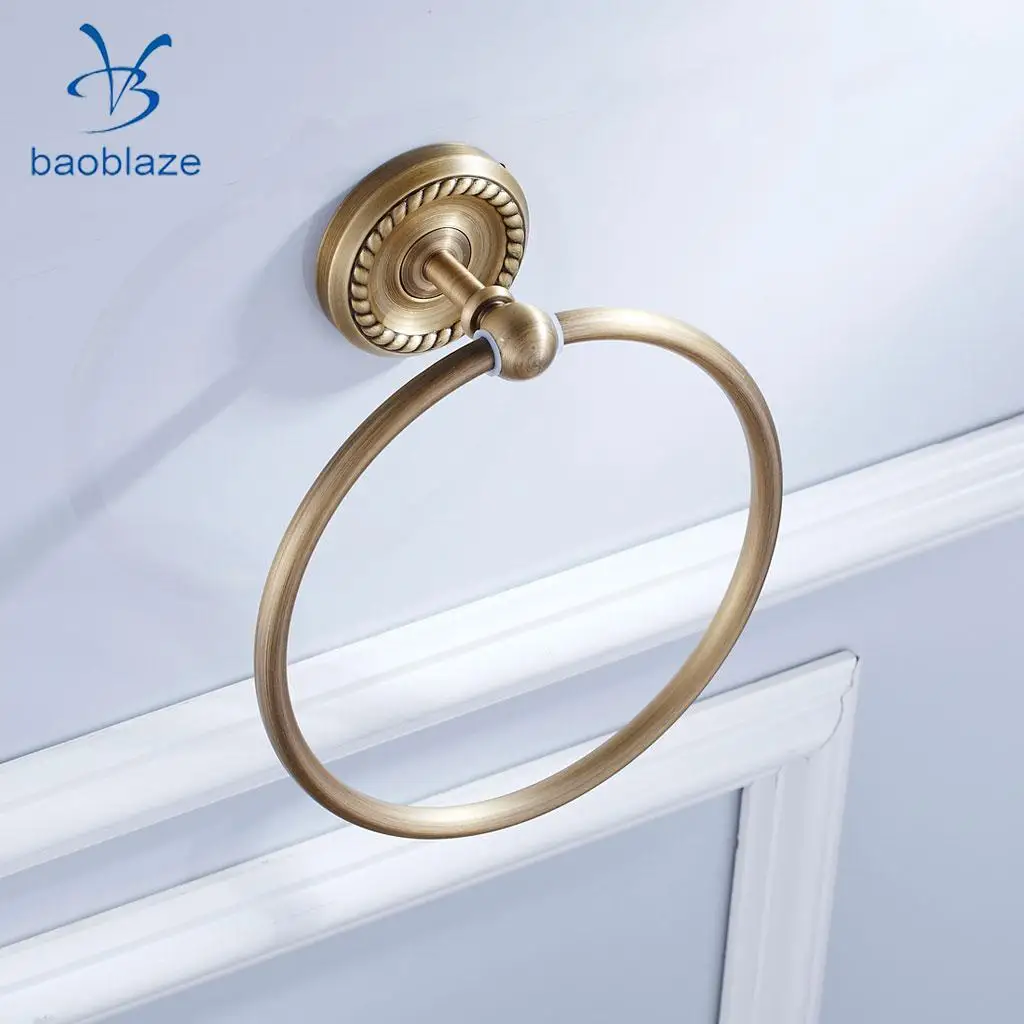 Wall Mounted Brass Towel Rack Holder Bathroom Towel Ring Bath Towel Rail
