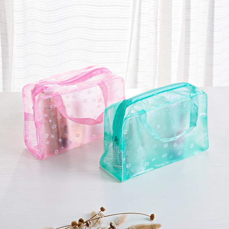 

Folding Transparent Bathroom Bag Handbag Vacuum Travel Organizer Closet Storage Zip Lock Plastic Bags Trolley Pouch Shoe